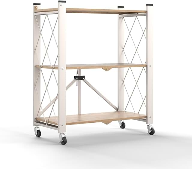 3-Tier Metal Storage Rack with Wheels