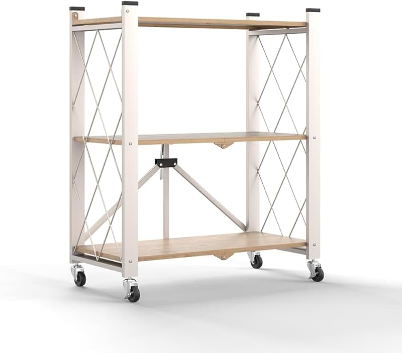 3-Tier Metal Storage Rack with Wheels