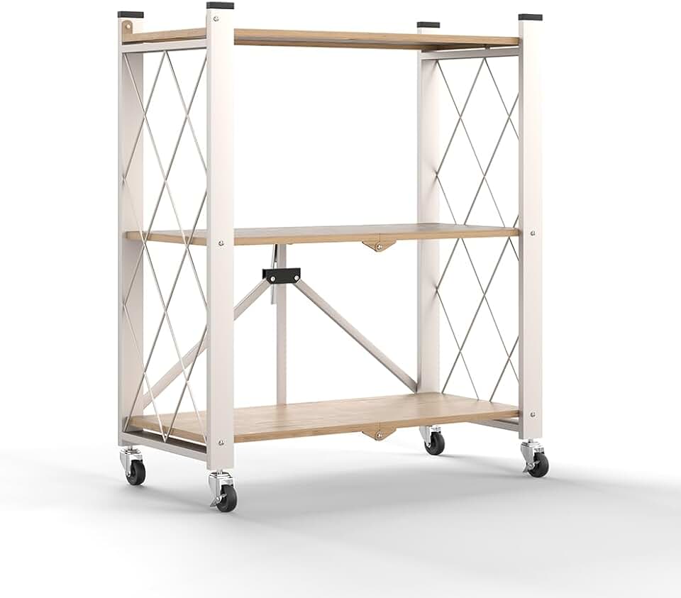 3-Tier Metal Storage Rack with Wheels