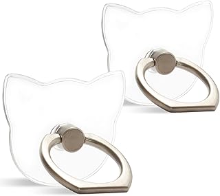 Two Clear Finger Ring Phone Holders with 360° Rotation