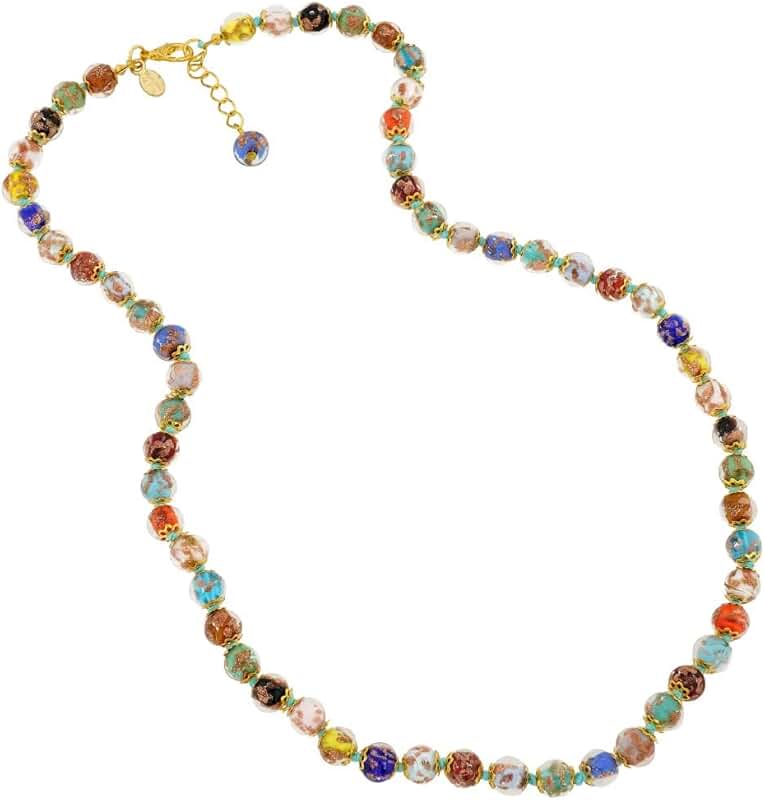 Venice Murano Glass Necklace with Multicolor Beads