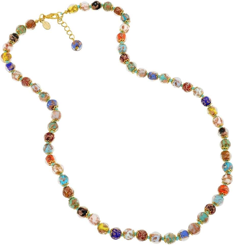 Venice Murano Glass Necklace with Multicolor Beads