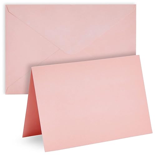 Set of 48 pink 4x6 blank cards and envelopes
