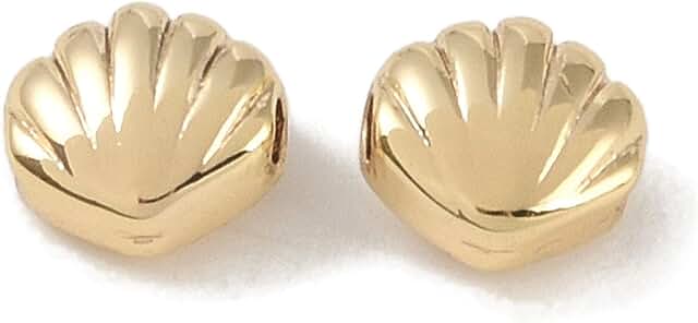 20Pcs Gold Shell Beads for Jewelry Making and Crafts