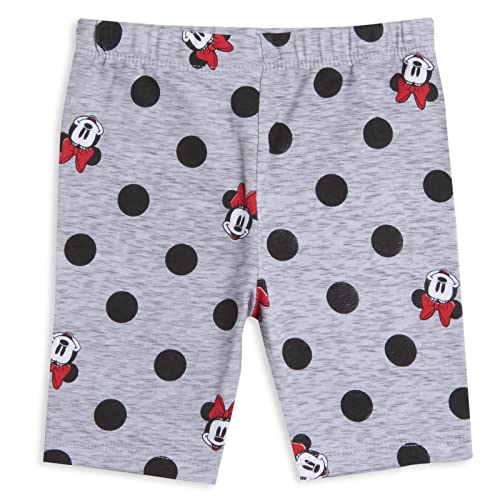Minnie Mouse Toddler Girls 3 Piece Outfit Set: T-Shirt Shorts Scrunchy Red / Grey 3T
