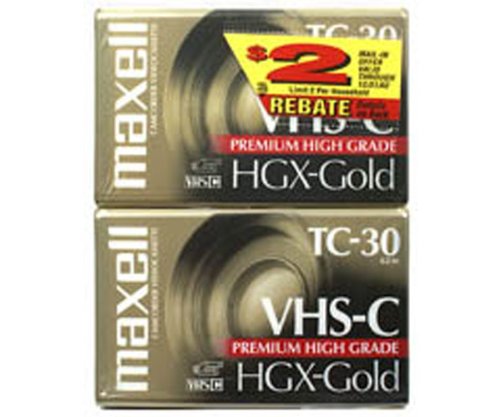 Genuine HGX-Gold Premium High-Grade VHS-C Videocassette - 2 Pack