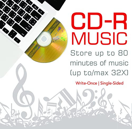 1-Time Recording Recordable CD (Audio Only) 700mb/80 Min 10 Pack Slim Jewel