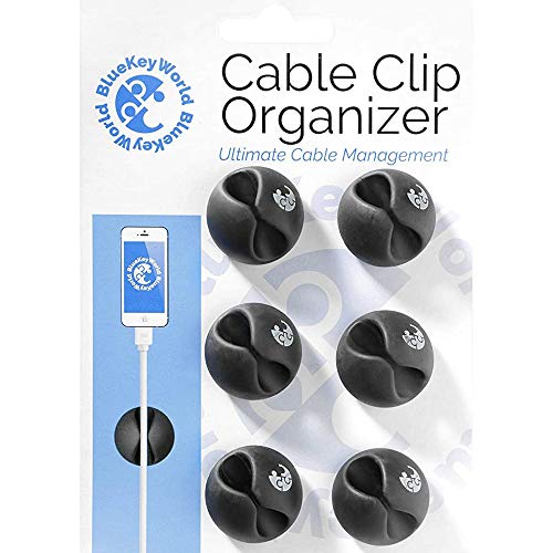 Black Cable Clips for Desk and Home Organization