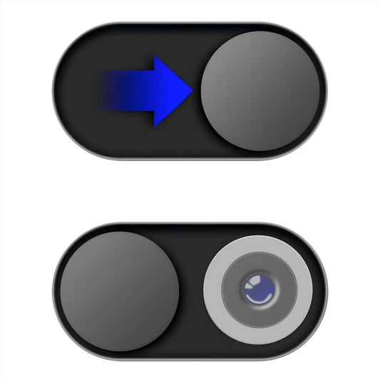 Two Black Metal Webcam Covers for Privacy