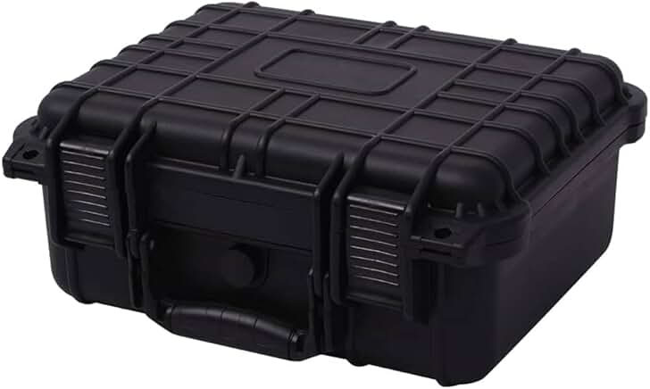 Black protective case for cameras and optics