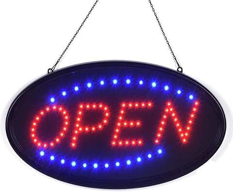 LED Open Sign with Bright Flashing Light