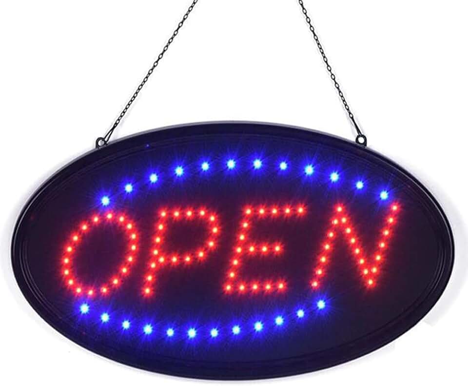 LED Open Sign with Bright Flashing Light