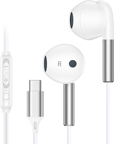 Wired USB-C Earphones with Microphone and Volume Control