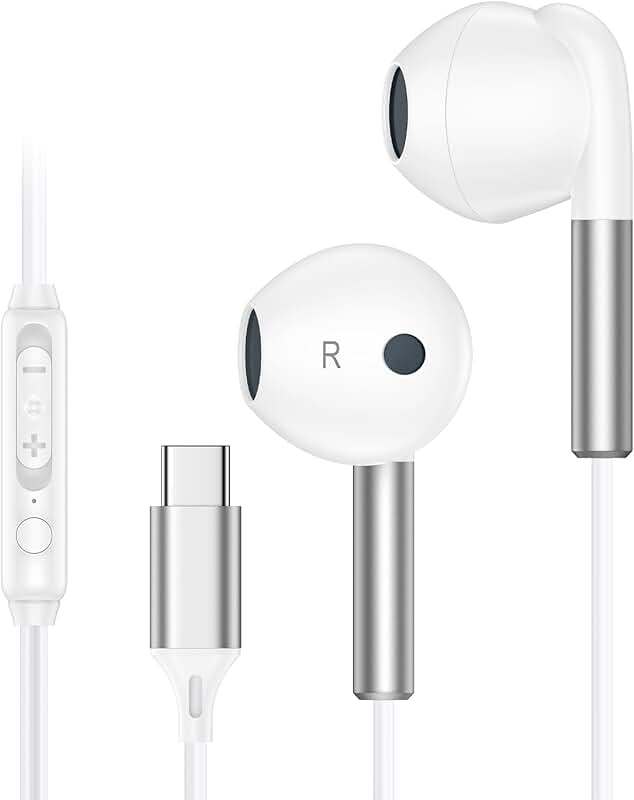 Wired USB-C Earphones with Microphone and Volume Control