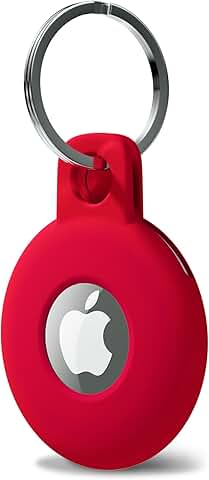 Red silicone keychain holder for Airtag