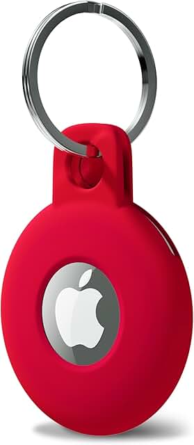 Red silicone keychain holder for Airtag
