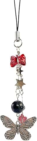 Cute Y2K Phone Charms with Strawberry Butterfly and Star Designs