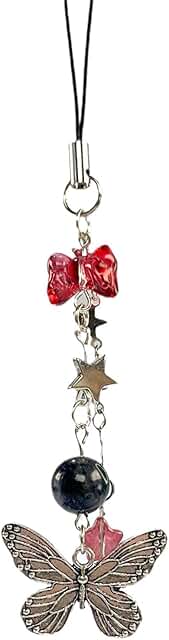 Cute Y2K Phone Charms with Strawberry Butterfly and Star Designs