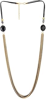 Multi-Strand Black Gemstone Pendant Necklace
