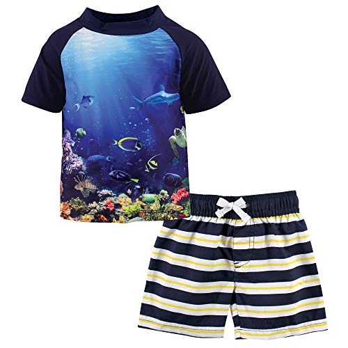 Uni  Swim Rashguard Set, Boy Coral Reef, 3-6 Months
