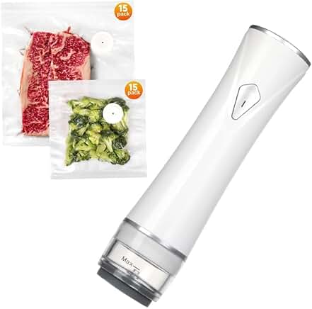 Portable vacuum sealer with reusable bags and detachable tank