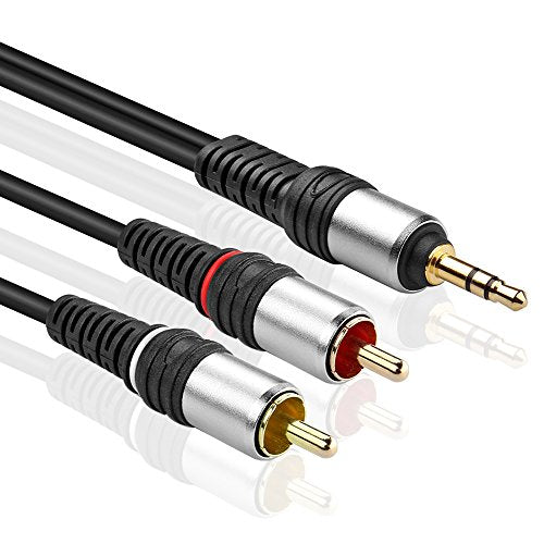 TNP 3.5mm to RCA Audio Cable - 1 Feet Gold Plated HiFi Sound Aux to RCA Cable Male to Male Stereo Audio Adapter Cable - 1/8 to RCA Stereo Cable for Smartphones, TV, Car Audio, Stereo Sound System