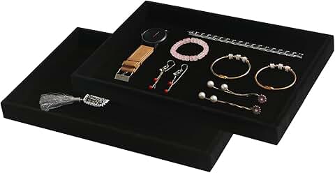 Black Velvet Jewelry Organizer Set for Beads and Accessories