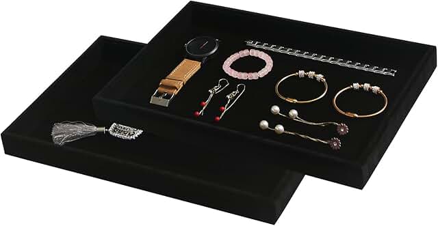 Black Velvet Jewelry Organizer Set for Beads and Accessories