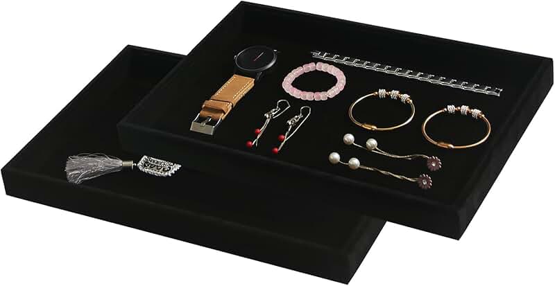 Black Velvet Jewelry Organizer Set for Beads and Accessories