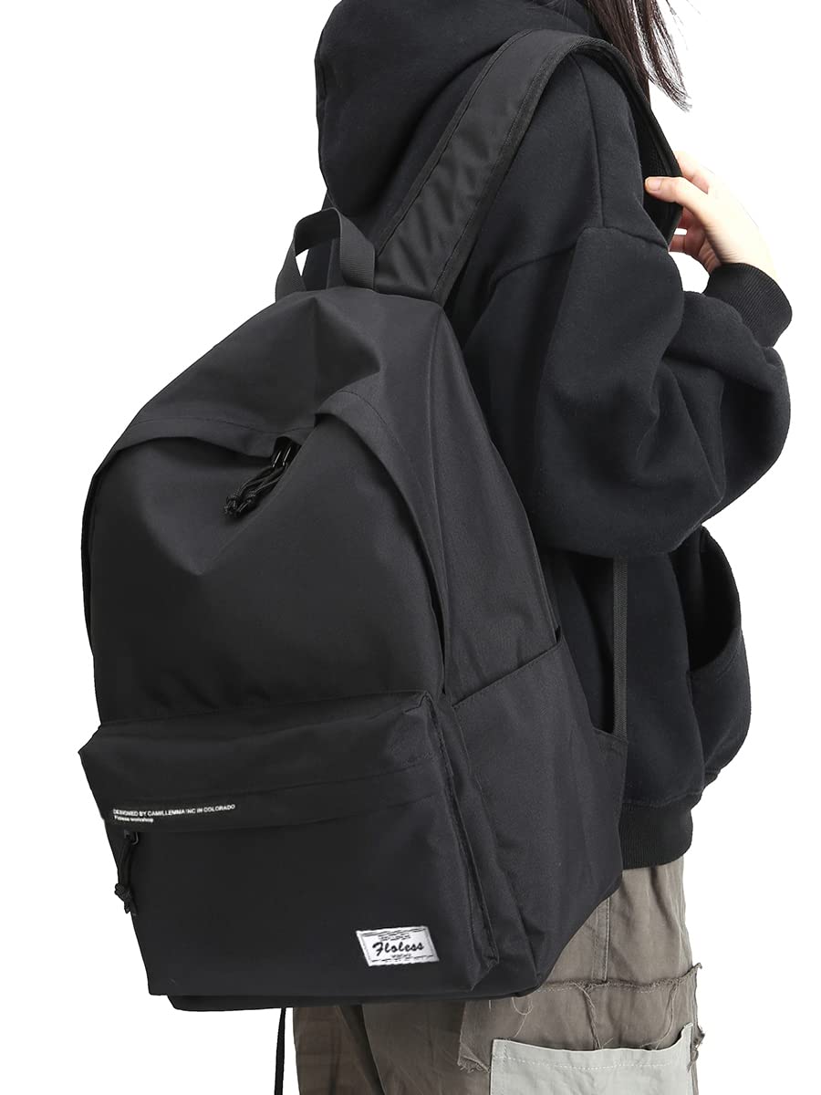 Black high school backpacks for teen girls,book bag backpack for school teens,college travel daypack for women men for laptop 15.6",water resistant & lightweight Casual University backpack
