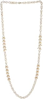 Dainty Pearl Beaded Necklace with Champagne Crystal Accent