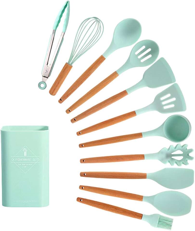11-Piece Silicone Kitchen Utensil Set in Green