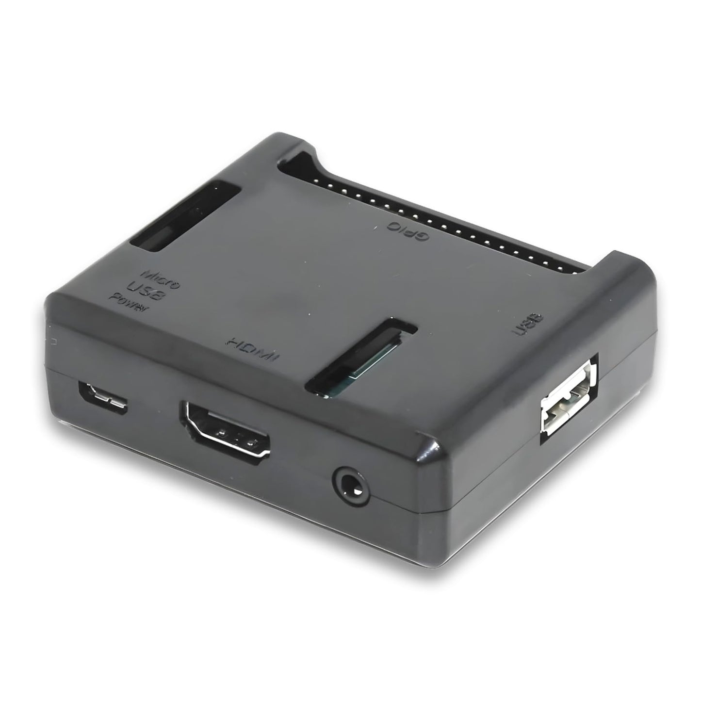 Black case for Raspberry Pi Model A+ with full port access