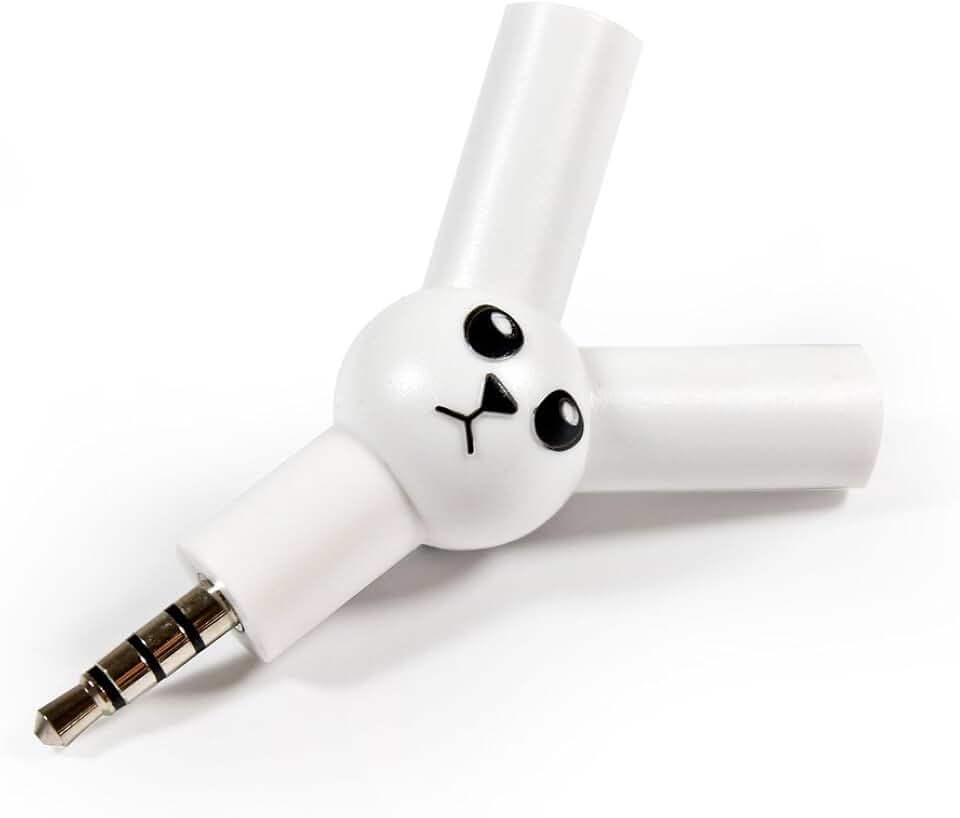 Rabbit-Shaped Stereo Headphone Splitter for Music Sharing