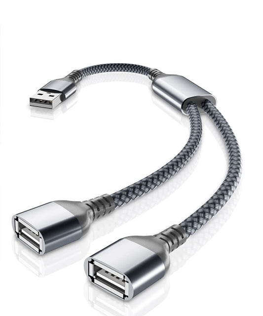 USB splitter cable, 1 in 2 out, 1 foot