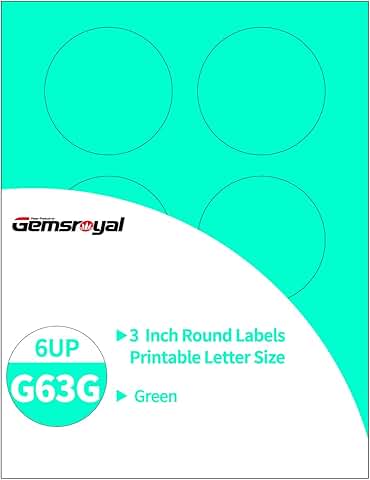 3-Inch Green Round Printable Labels, 180 Neon Stickers
