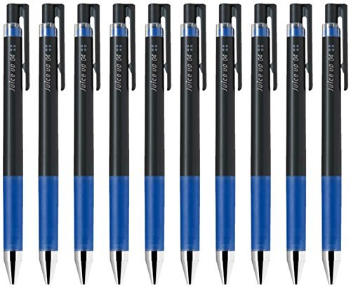 Set of 10 blue gel ink pens with 0.4mm fine tips