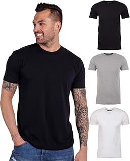 Men's Soft Cotton Blend Crew Neck T-Shirt, 4XL Athletic Fit