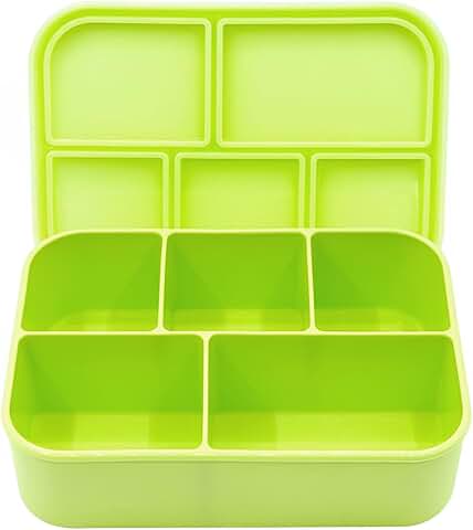 Large 63.8oz Silicone Bento Box with Lid and 5 Compartments