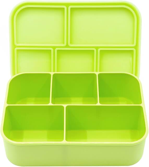 Large 63.8oz Silicone Bento Box with Lid and 5 Compartments