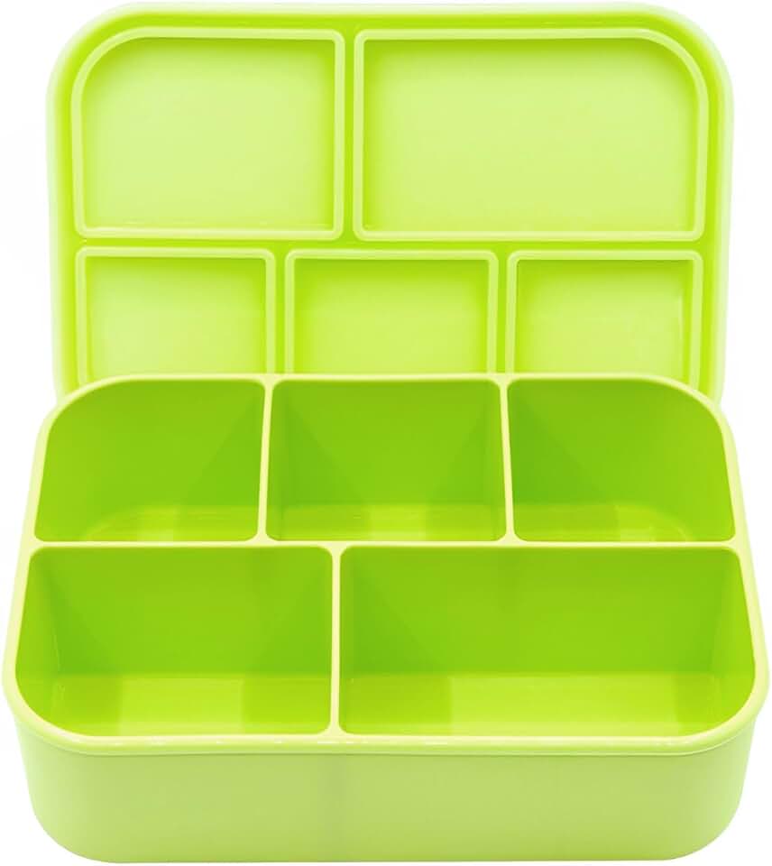 Large 63.8oz Silicone Bento Box with Lid and 5 Compartments