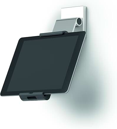 Durable Mountable Tablet Holder in Silver and Gray