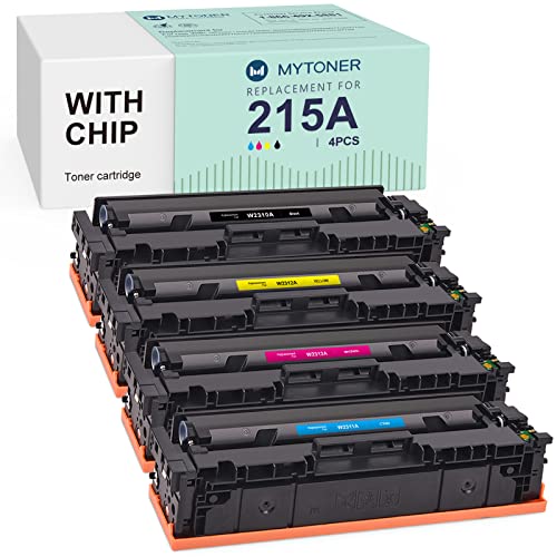 (215A With CHIP) Compatible Toner Cartridge Replacement for HP 215A W2310A W2311A W2312A W2313A For Color Pro MFP M182nw M183fw M182 M183 M155 Printer Ink (Black, Cyan, Magenta, Yellow,4-Pack)