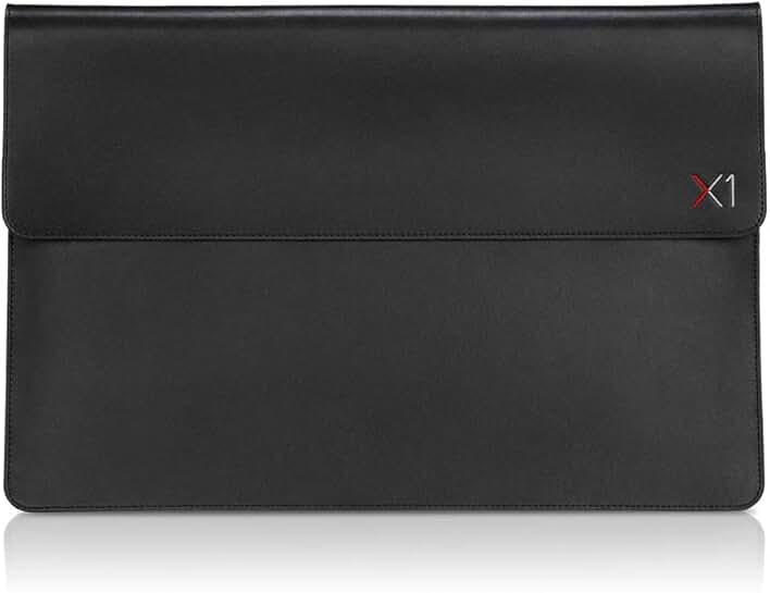 Black leather case for 14-inch notebook
