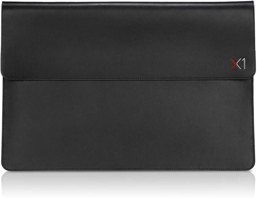Black leather case for 14-inch notebook