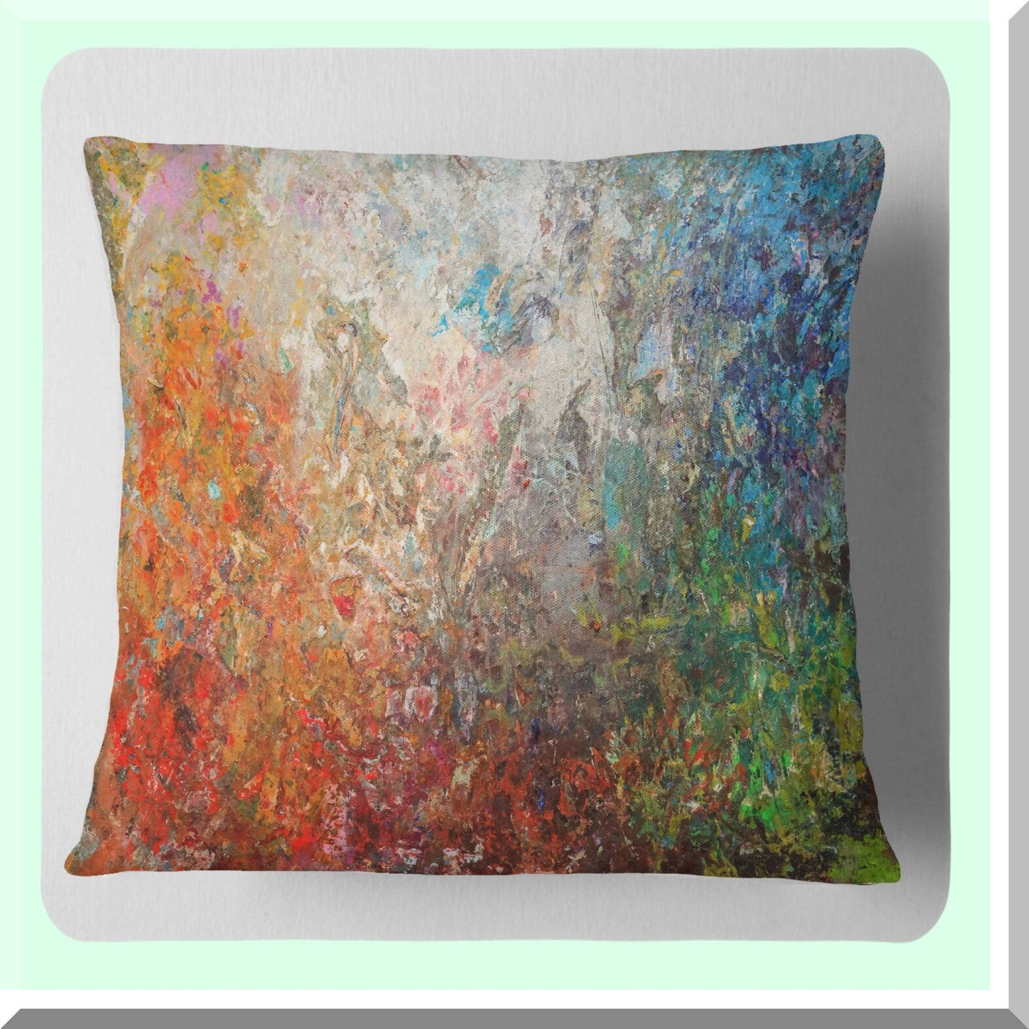 Abstract Stained Board Throw Pillow - Double-Sided Cushion Cover for Living Room Sofa - 16x16 Inch Insert - Unique Home Decor Accessory