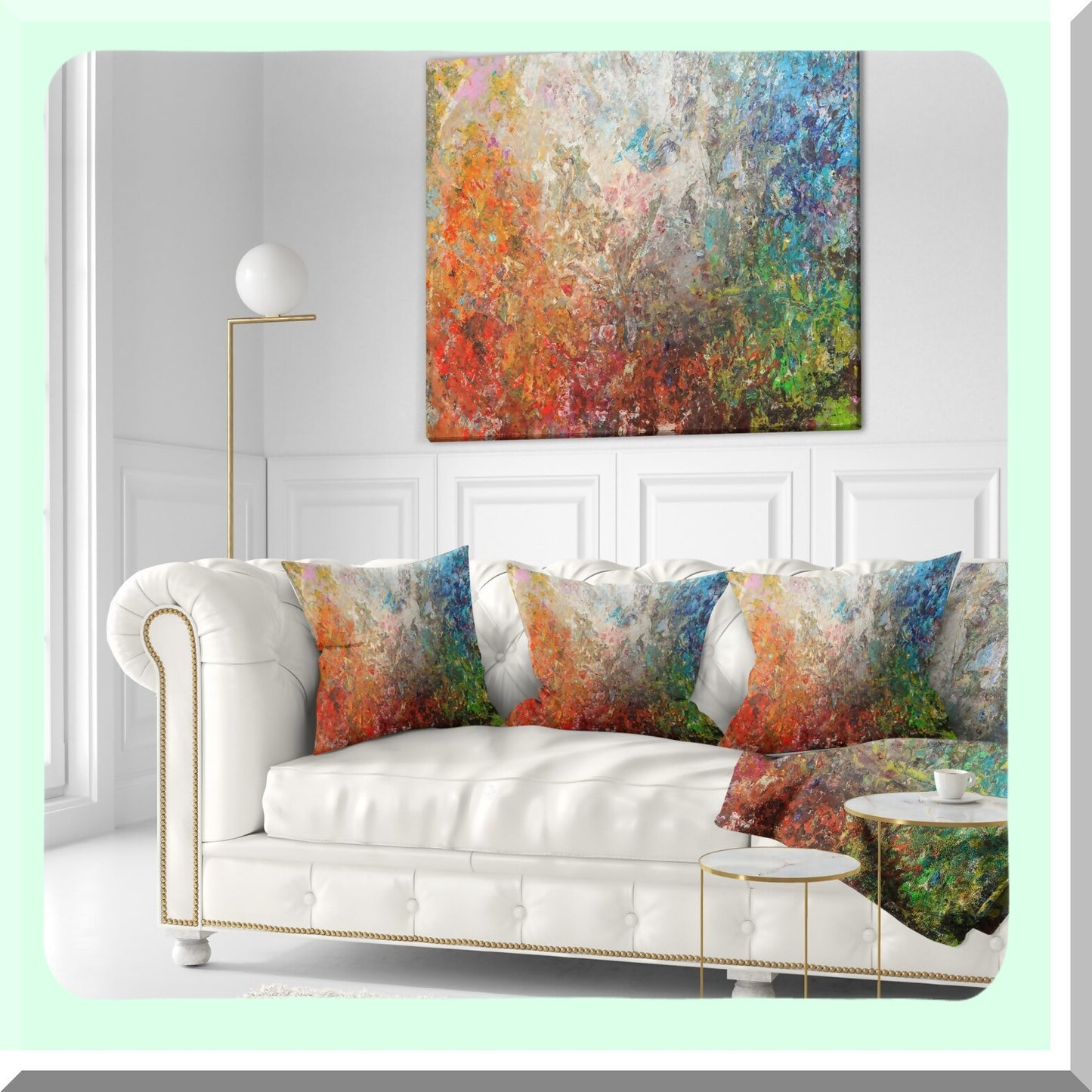 Abstract Stained Board Throw Pillow - Double-Sided Cushion Cover for Living Room Sofa - 16x16 Inch Insert - Unique Home Decor Accessory