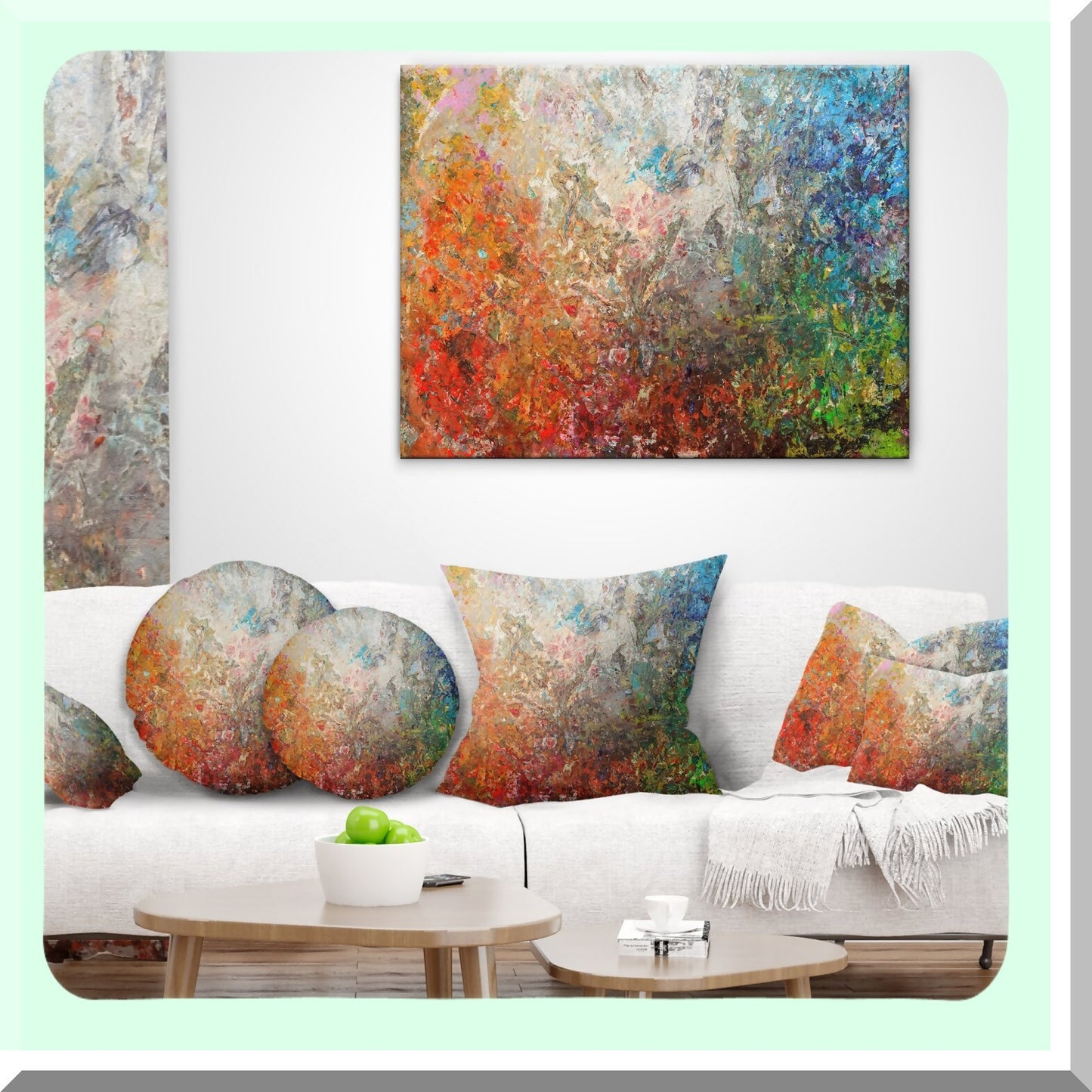 Abstract Stained Board Throw Pillow - Double-Sided Cushion Cover for Living Room Sofa - 16x16 Inch Insert - Unique Home Decor Accessory