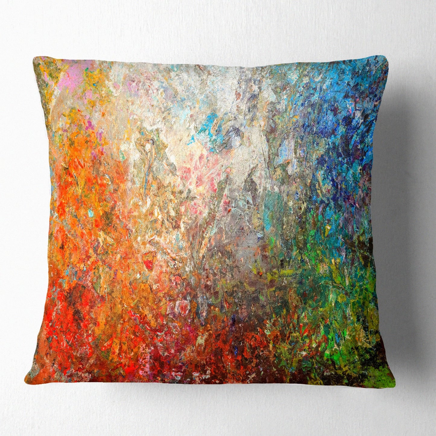 Abstract Stained Board Throw Pillow - Double-Sided Cushion Cover for Living Room Sofa - 16x16 Inch Insert - Unique Home Decor Accessory