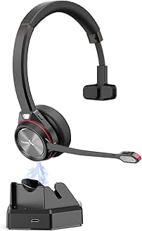 Wireless Bluetooth Headset with Noise-Canceling Microphone